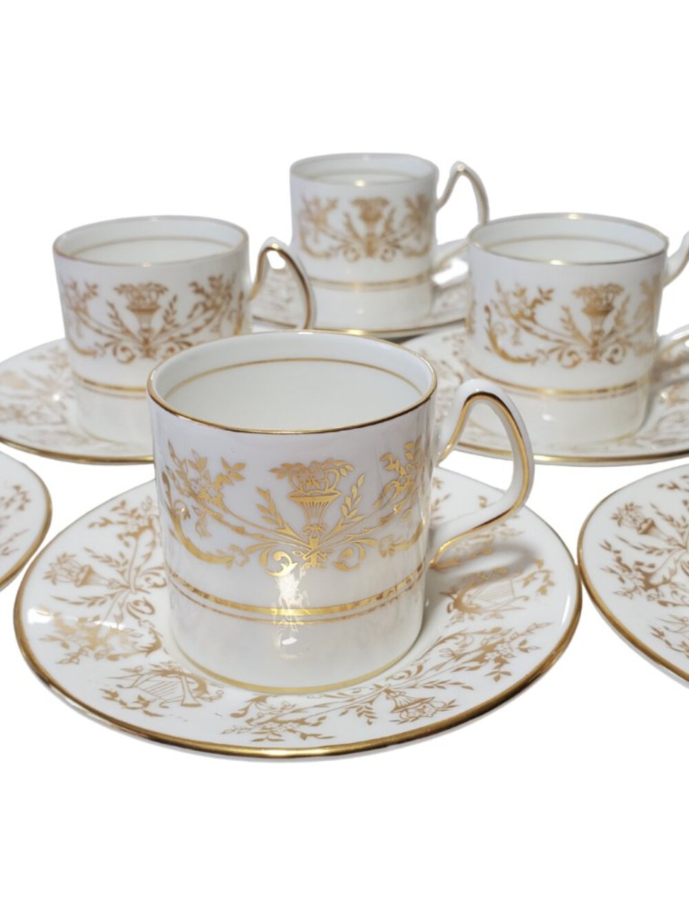 RARE Vintage COALPORT Bone China Demitasse Espresso Set of 6 - "Allegro" Pattern